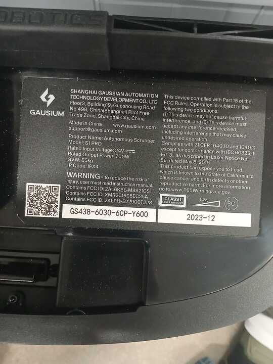 Gausium Phantas + Docking Station GS438-6030-6CP-Y600